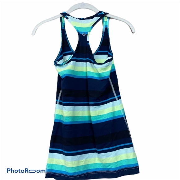 Lululemon blue green striped cool racerback tank - Picture 3 of 4